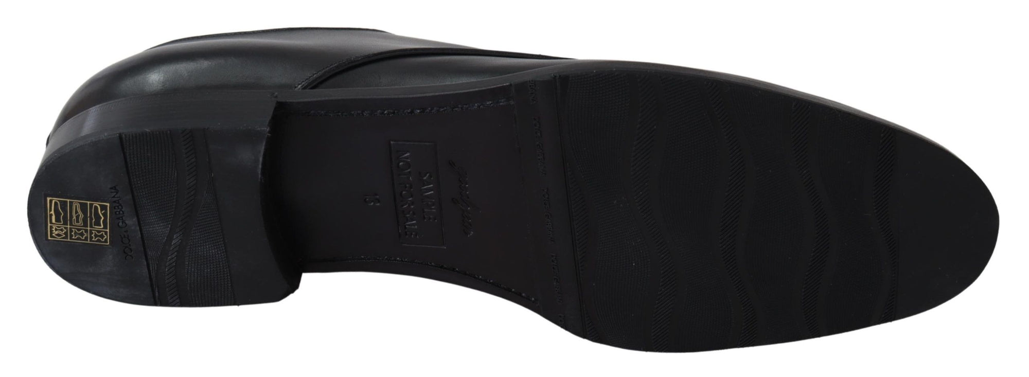 Dolce &amp; Gabbana Elegant Black Leather Derby Dress Shoes