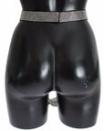 Dolce & Gabbana Black Silk Crystal Bow Waist Belt Elegance