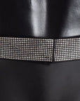 Dolce & Gabbana Black Silk Crystal Bow Waist Belt Elegance
