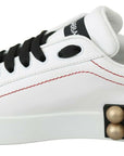 Dolce & Gabbana Floral Crystal-Embellished Leather Sneakers