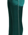Dolce & Gabbana Exquisite Silk Pajama Trousers in Lush Green