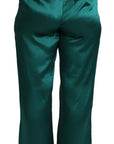 Dolce & Gabbana Exquisite Silk Pajama Trousers in Lush Green