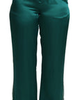 Dolce & Gabbana Exquisite Silk Pajama Trousers in Lush Green