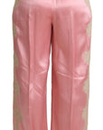 Dolce & Gabbana Silk Blend Satin Wide-Leg Pants in Pink