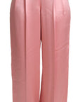Dolce & Gabbana Silk Blend Satin Wide-Leg Pants in Pink