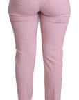 Dolce & Gabbana Elegant Pink High-Waisted Wool Trousers