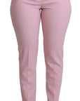 Dolce & Gabbana Elegant Pink High-Waisted Wool Trousers