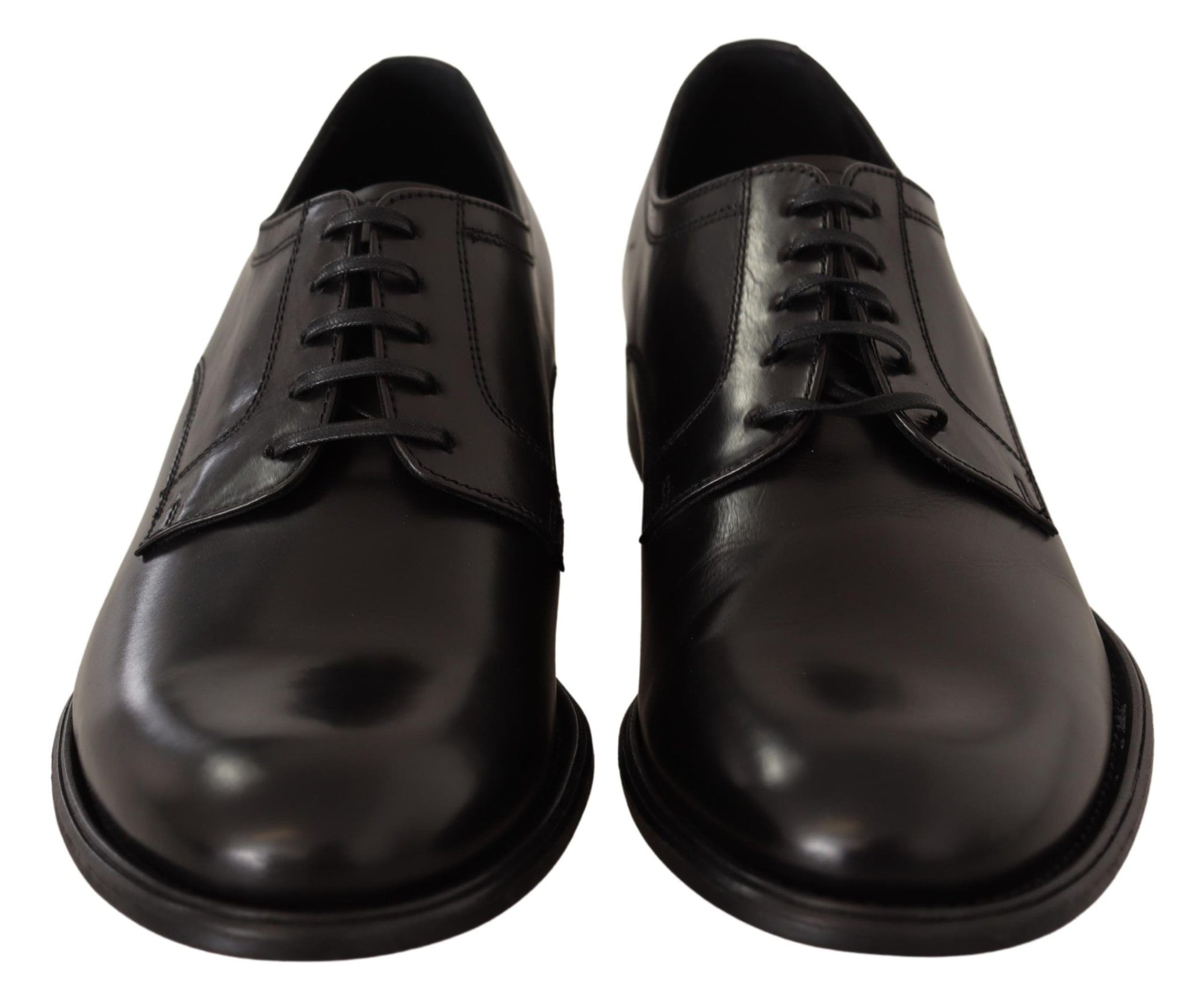 Dolce &amp; Gabbana Elegant Black Leather Formal Derby Shoes