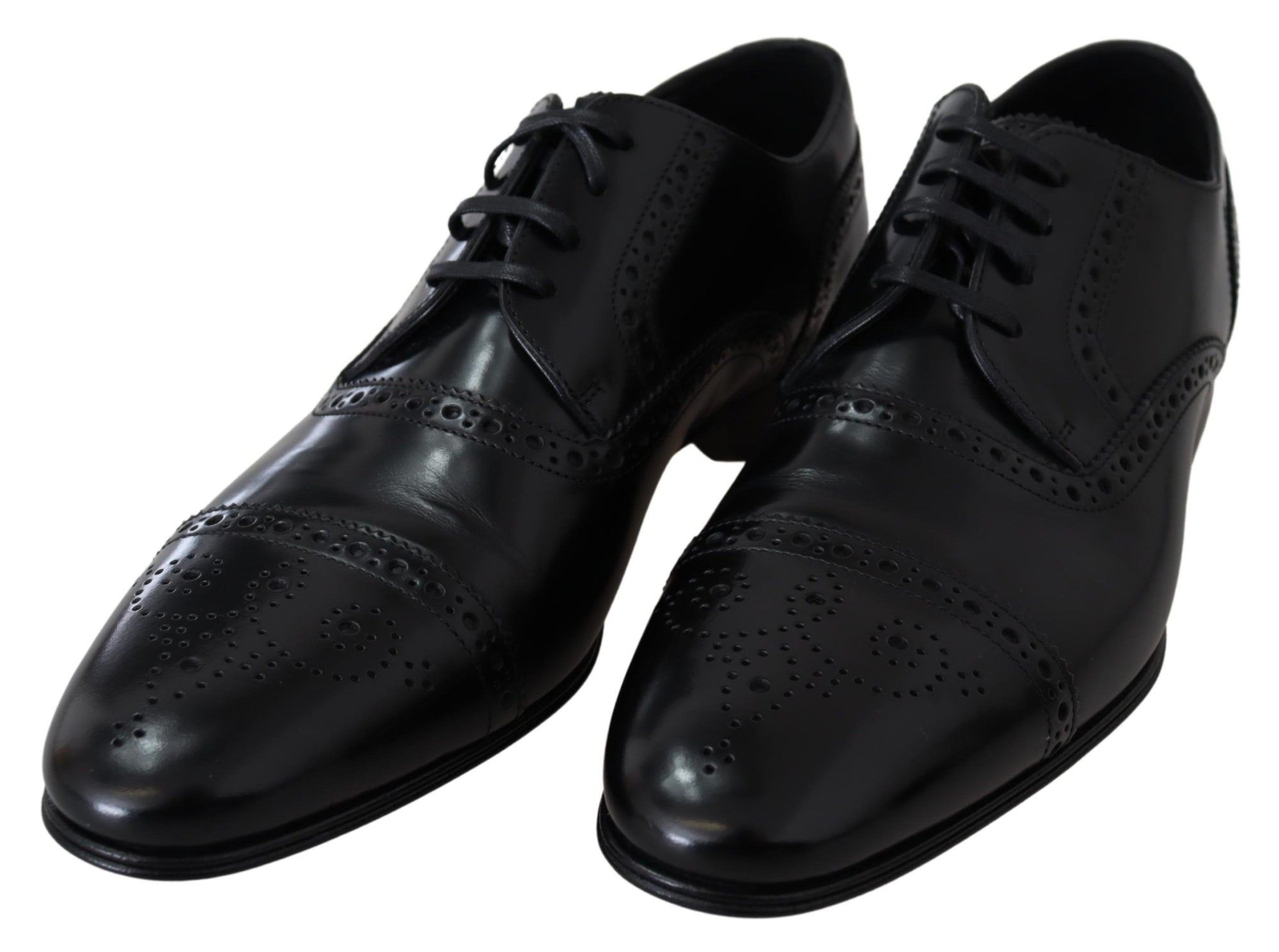 Dolce &amp; Gabbana Elegant Black Leather Formal Derby Shoes