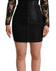 Dolce & Gabbana Elegant Black Lace Mini-Dress Delight