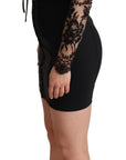 Dolce & Gabbana Elegant Black Lace Mini-Dress Delight