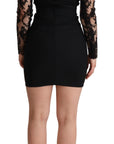 Dolce & Gabbana Elegant Black Lace Mini-Dress Delight