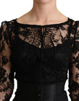 Dolce & Gabbana Elegant Black Lace Mini-Dress Delight