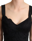 Dolce & Gabbana Elegant Black Lace Bodysuit Corset Dress