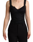 Dolce & Gabbana Elegant Black Lace Bodysuit Corset Dress