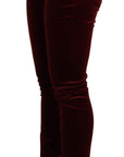 Dolce & Gabbana Exquisite Bordeaux Red Skinny Pants
