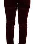 Dolce & Gabbana Exquisite Bordeaux Red Skinny Pants