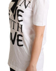 Dolce & Gabbana Chic Love Slogan Silk Cotton Tee