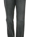 Just Cavalli Chic Gray Mid Waist Straight Leg Jeans