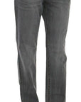 Just Cavalli Chic Gray Mid Waist Straight Leg Jeans