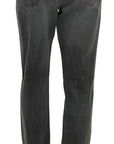 Just Cavalli Chic Gray Mid Waist Straight Leg Jeans