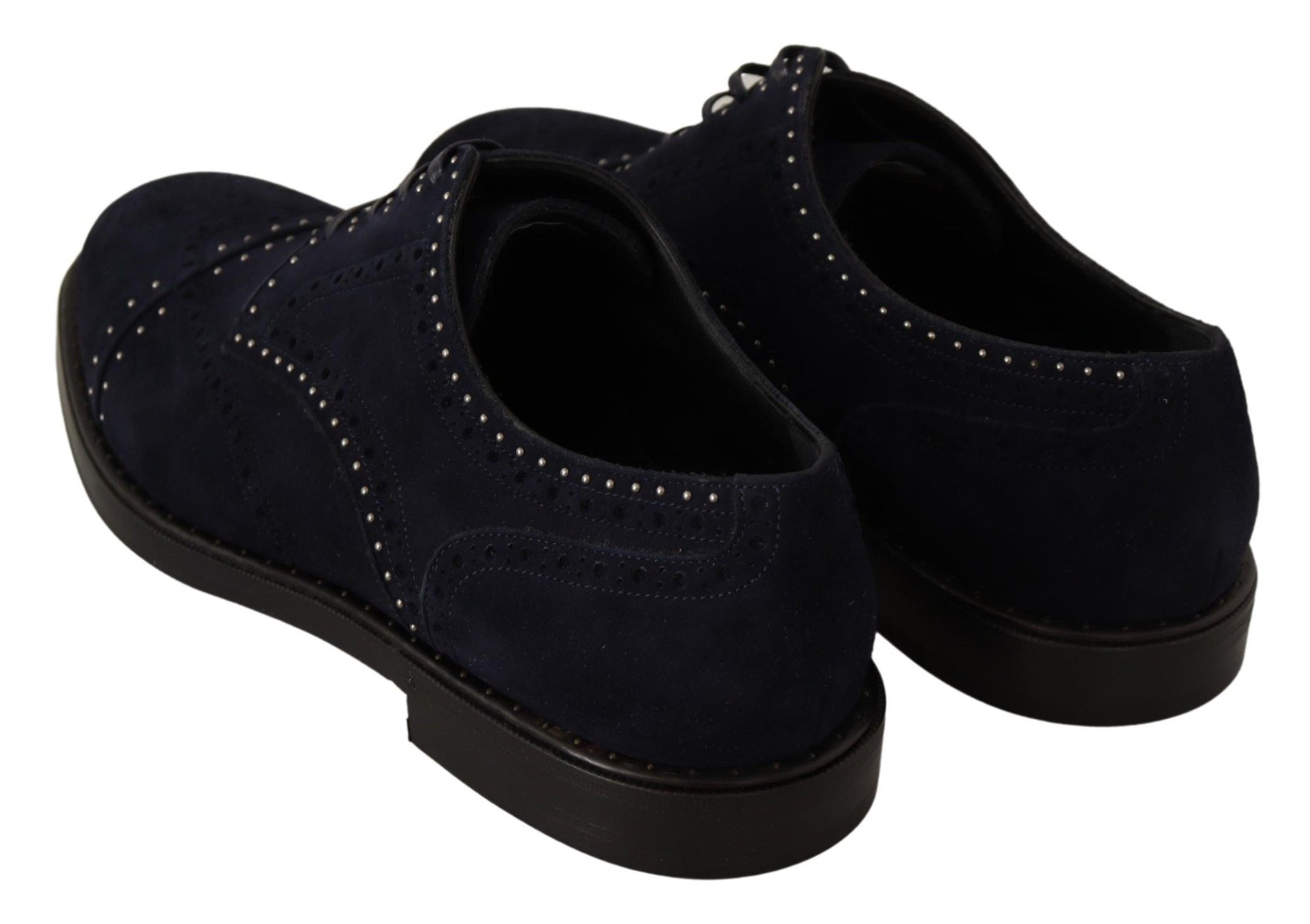 Dolce &amp; Gabbana Elegant Suede Derby Shoes with Silver Studs
