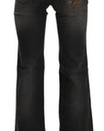 Dolce & Gabbana Svelte Mid Waist Flared Black Denim