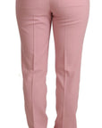 Dolce & Gabbana Elegant Pink Tapered Wool Trousers