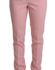 Dolce & Gabbana Elegant Pink Tapered Wool Trousers