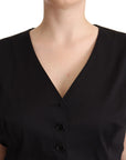Dolce & Gabbana Chic Buttoned Black Waistcoat