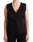 Dolce & Gabbana Chic Buttoned Black Waistcoat