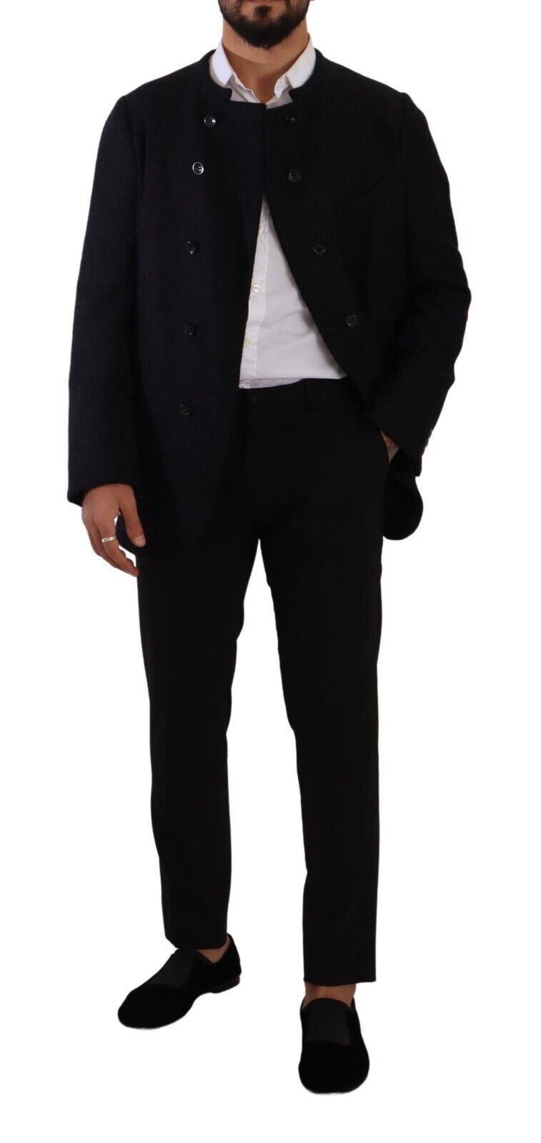 Dolce &amp; Gabbana Elegant Dark Grey Alpaca Blend Jacket