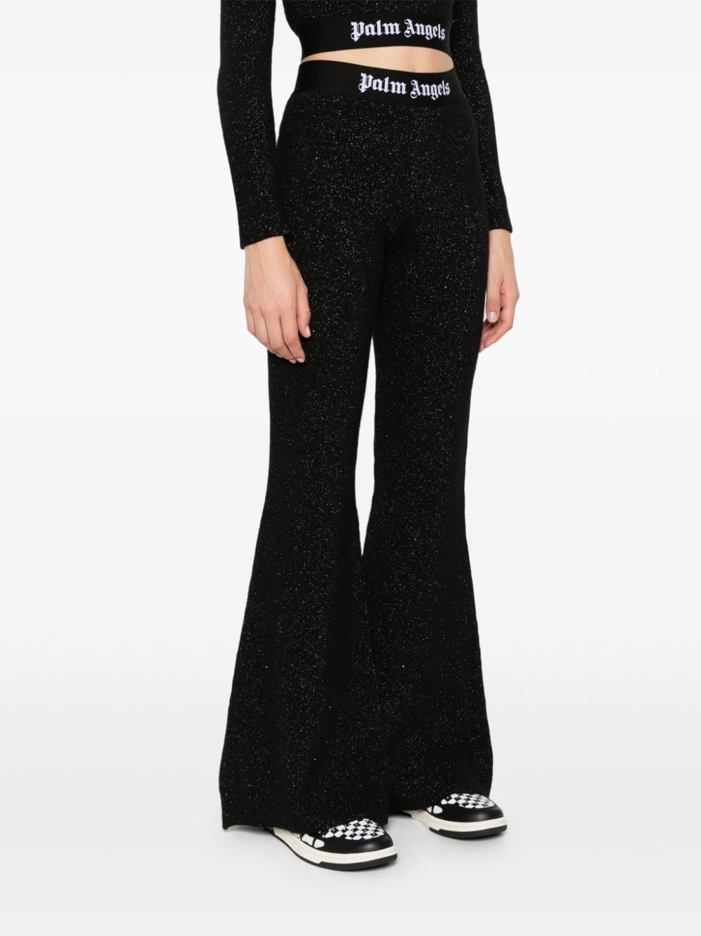 Palm Angels Palm Angels Logo lurex flared trousers
