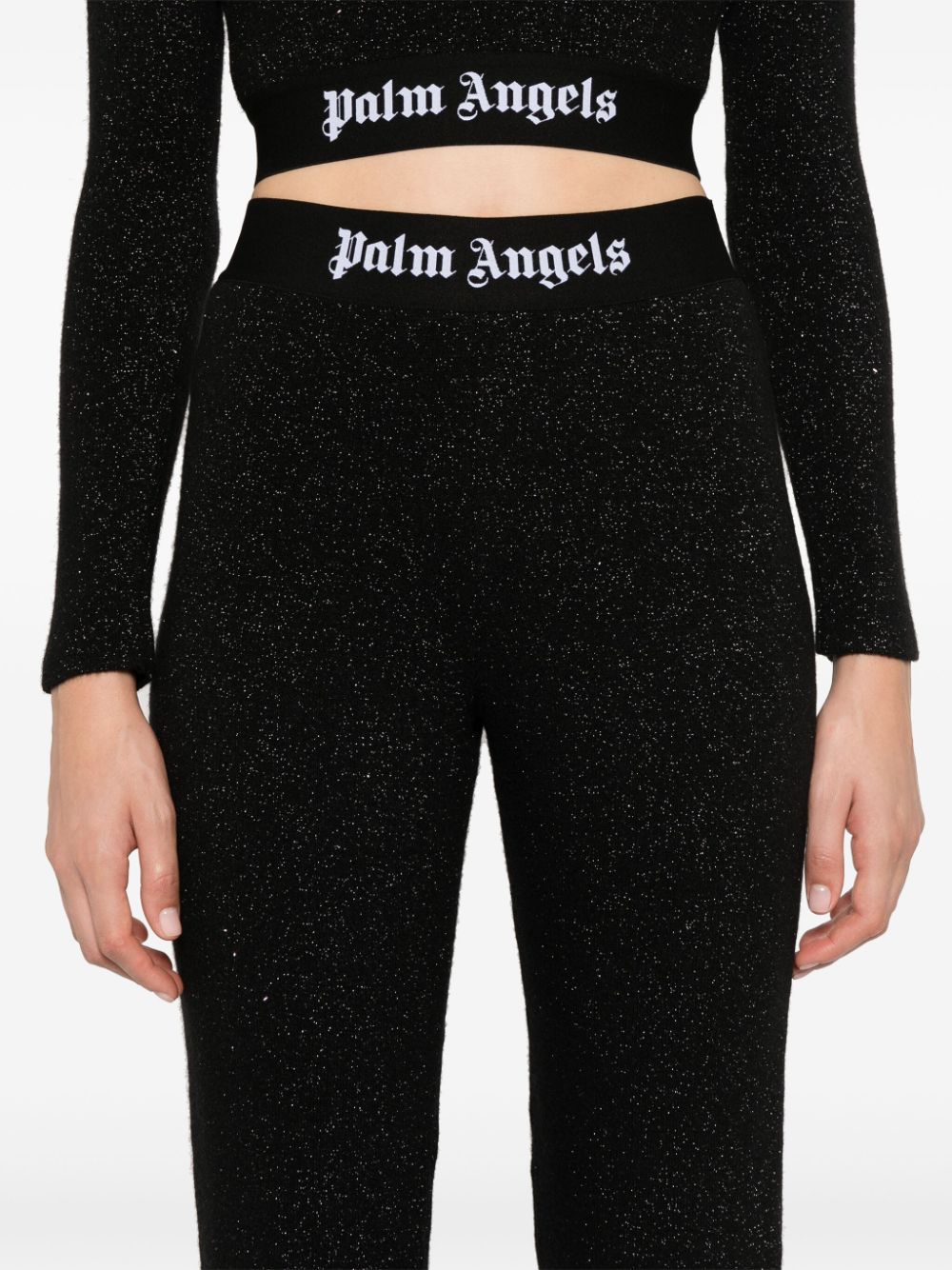 Palm Angels Palm Angels Logo lurex flared trousers