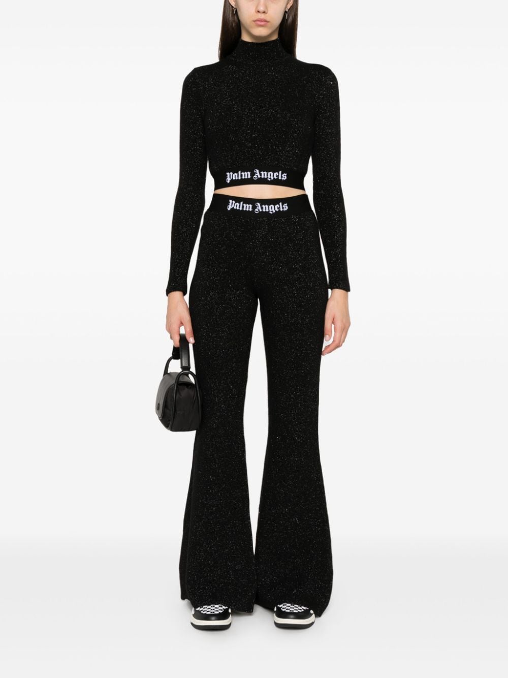 Palm Angels Palm Angels Logo lurex flared trousers
