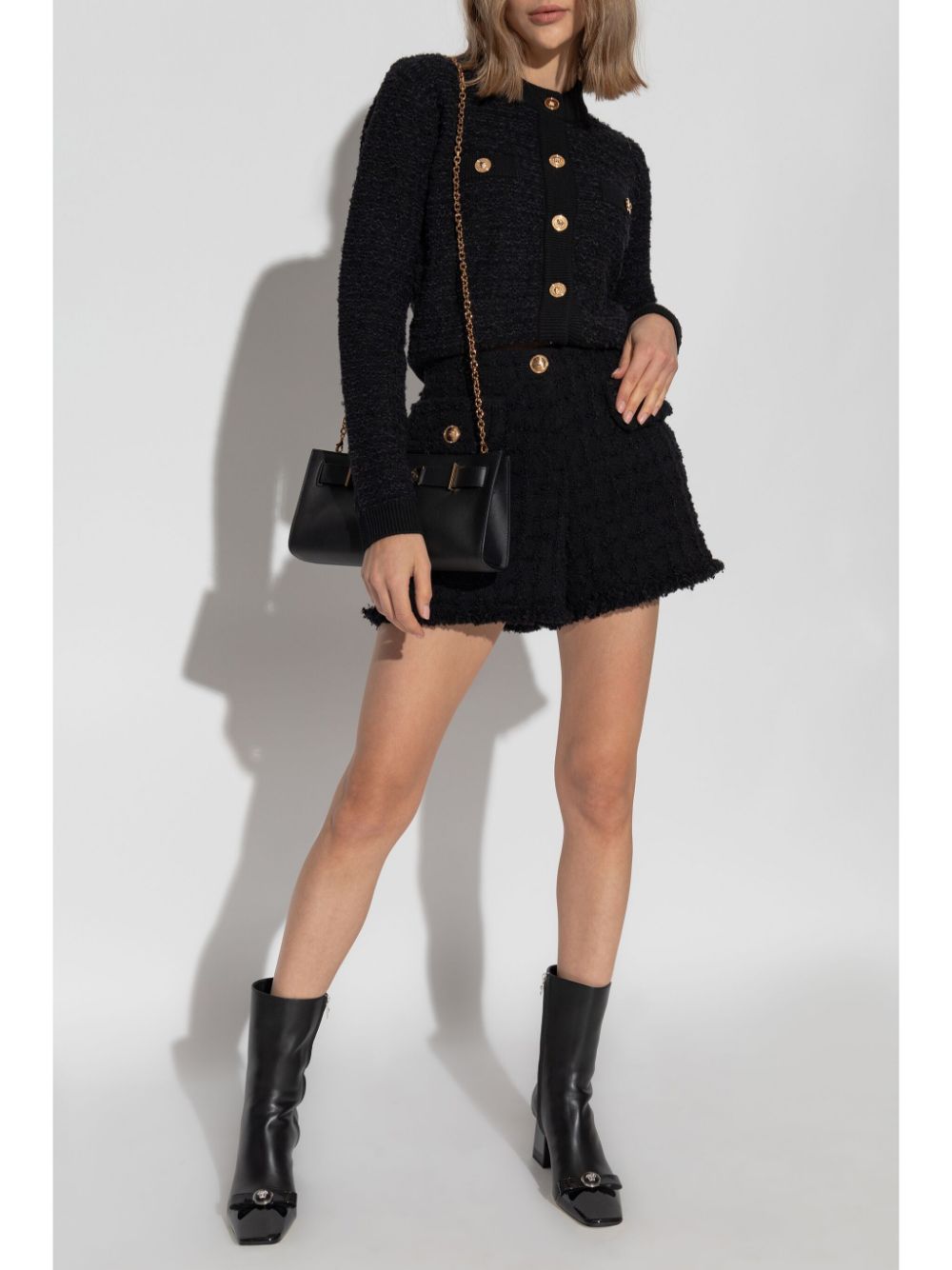 Versace Versace Heritage tweed mini shorts
