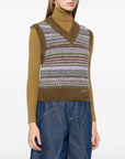 Ganni Ganni Striped v-neck vest