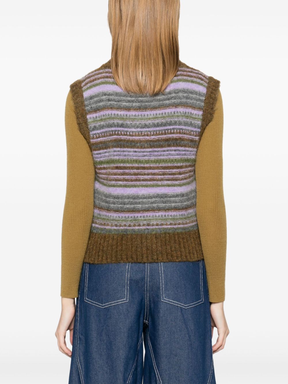 Ganni Ganni Striped v-neck vest