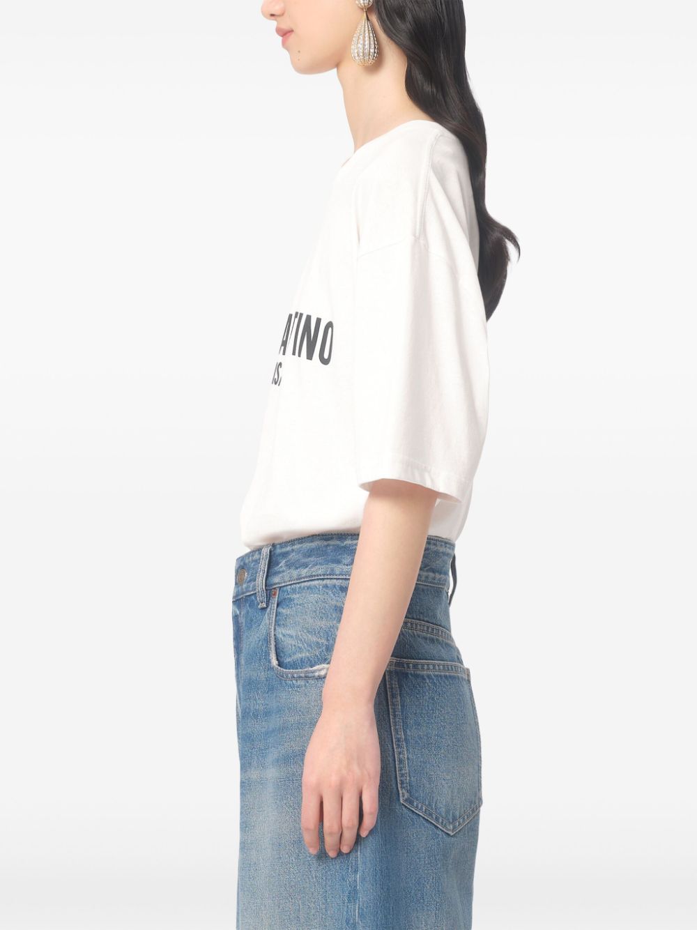 Valentino Valentino Cotton T-Shirt With Chez Valentino Print