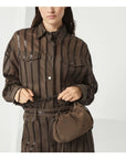 Brunello Cucinelli Brunello Cucinelli Mellow mini bucket bag in suede with precious chain