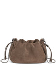 Brunello Cucinelli Brunello Cucinelli Mellow mini bucket bag in suede with precious chain