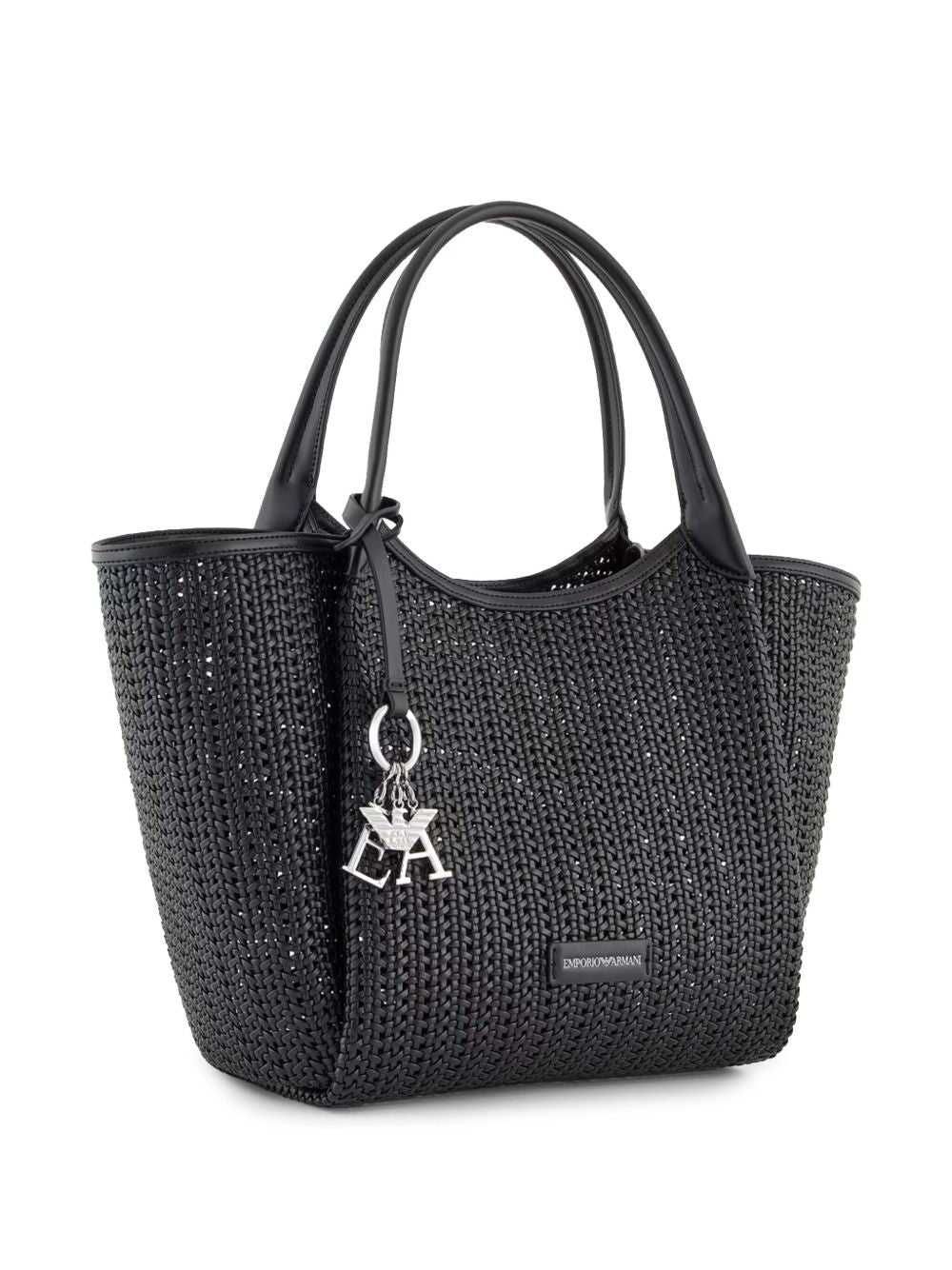 Emporio Armani Emporio Armani Shopper made of braided material with logo pendant
