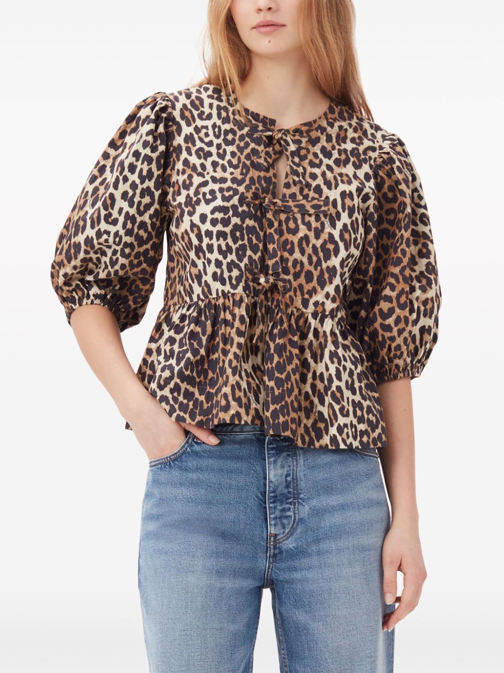 Ganni Ganni Conscious Criteria page Organic cotton peplum top