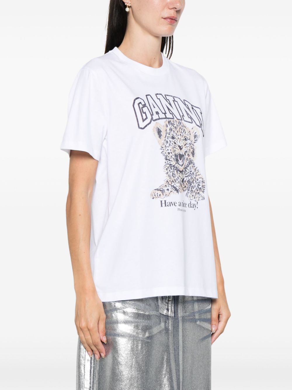 Ganni GANNI T-shirts and Polos White