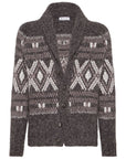 Brunello Cucinelli Brunello Cucinelli Alpaca, virgin wool and cashmere geometric jacquard cardigan with metal buttons