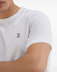 Brunello Cucinelli Brunello Cucinelli Cotton jersey crew neck T-shirt with logo and faux-layering