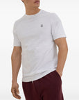 Brunello Cucinelli Brunello Cucinelli Cotton jersey crew neck T-shirt with logo and faux-layering