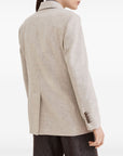 Brunello Cucinelli Brunello Cucinelli Virgin wool and cashmere twill flannel blazer with monili