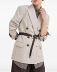Brunello Cucinelli Brunello Cucinelli Virgin wool and cashmere twill flannel blazer with monili