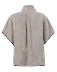 Brunello Cucinelli Brunello Cucinelli Curly Shearling Short Sleeve Outerwear with Shiny Zipper Pull